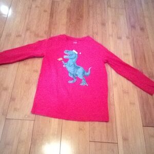 Carter's Red Long Sleeve Dinosaur Tee